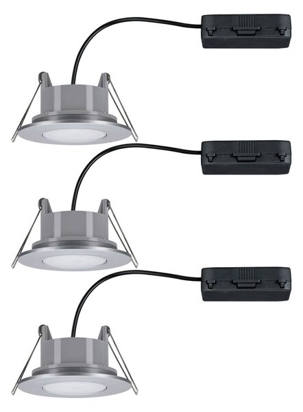Paulmann Calla cromat, cu comutator pornit/oprit, orientabil, 4.000 K, 9 cm,, Metalic, Baie, Plastic, Modern, Plafon încastrat