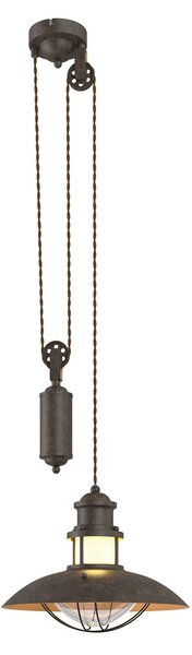 Lustră Pendul Lindby, Louisanne, reglabil, Maro / Rugină, Zona coridorului, Metal, Maritimă