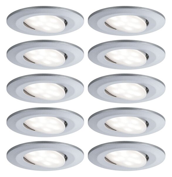 Paulmann Calla cromat, cu comutator pornit/oprit, orientabil, 4.000 K, 9 cm,, Metalic, Baie, Plastic, Modern, Plafon încastrat