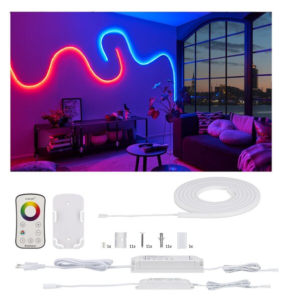 Paulmann MaxLED Flow set de bază RGB 3 m, reglabil, Alb, Camera de zi / sufragerie, Plastic, Modern