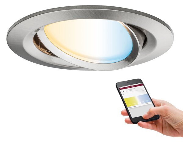 Paulmann reflector încastrat Nova Plus CCT, reglabil, Metalic, Camera de zi / sufragerie, Metal, Modern, Corpuri de iluminat încastrate rotunde
