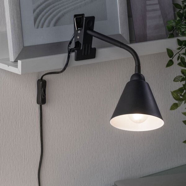 Paulmann Vitis lampă cu clemă, negru, Negru, Camera de zi / sufragerie, Metal, Modern, Corpuri de iluminat cu clemă / cu fișă
