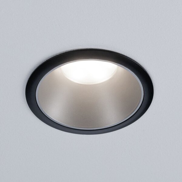 Paulmann Cole Spot LED argintiu-negru Set de 3 bucăți, reglabil, Metalic, Hol, Metal, Modern, Corpuri de iluminat încastrate rotunde