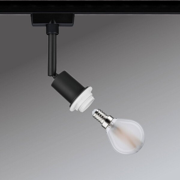 Paulmann URail DecoSystems Spot E14 negru mat, reglabil, Negru, Camera de zi / sufragerie, Metal, Modern