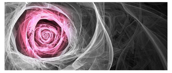 Tablou - Trandafir abstract, fucsia (120x50 cm)