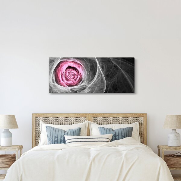 Tablou - Trandafir abstract, fucsia (120x50 cm)