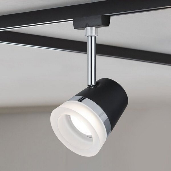 Paulmann URail spot GU10 Cone negru, dimabil, reglabil, Negru, Camera de zi / sufragerie, Metal, Modern