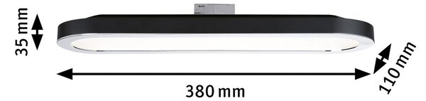 Paulmann URail panou LED 7W 2700K negru mat, Negru, Camera de zi / sufragerie, Metal, Modern