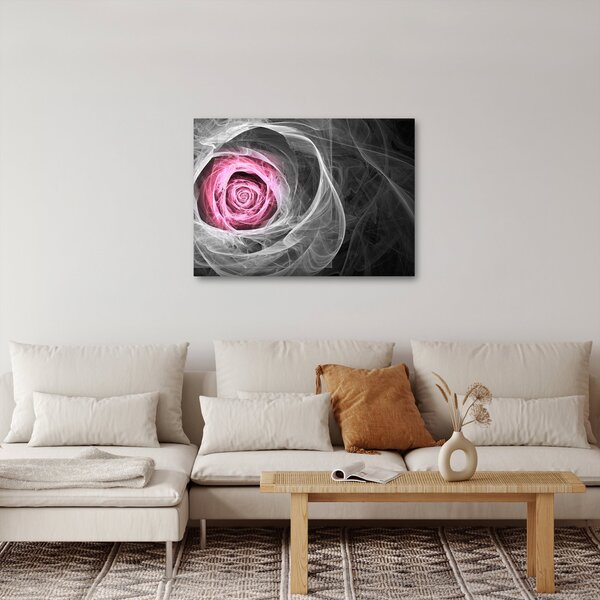 Tablou - Trandafir abstract, fucsia (70x50 cm)