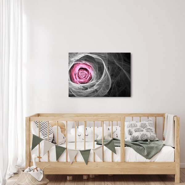 Tablou - Trandafir abstract, fucsia (70x50 cm)