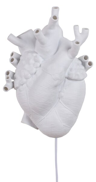 Lampă de perete SELETTI, Heart Lamp, Alb, Camera de zi, Ceramică, Design