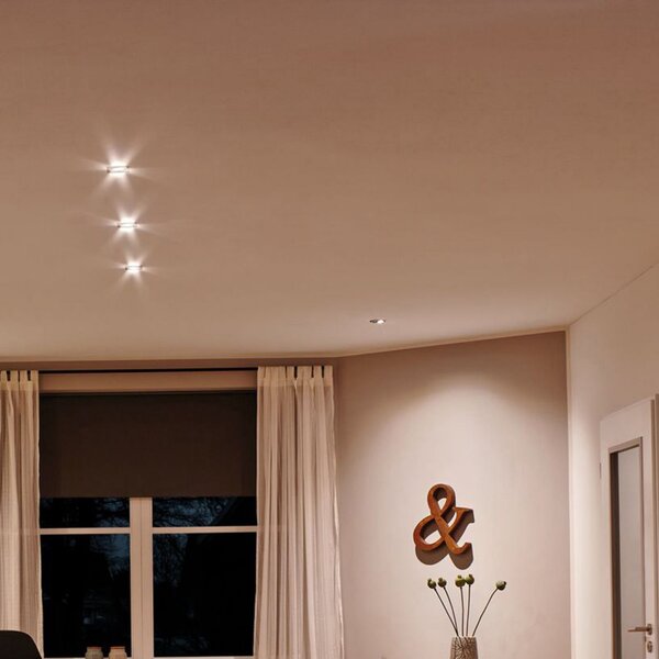 Paulmann Spot LED Nova Coin, set de 3 bucăți, din fier, orientabil, 2.700 K, Metalic, Camera de zi / sufragerie, Metal, Modern, Corpuri de iluminat încastrate rotunde