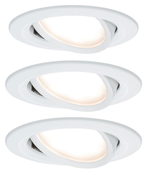 Paulmann Spot LED Nova Coin, set de 3 bucăți, din aluminiu, orientabil, 2.700 K, Metalic, Camera de zi / sufragerie, Metal, Modern, Corpuri de iluminat încastrate rotunde