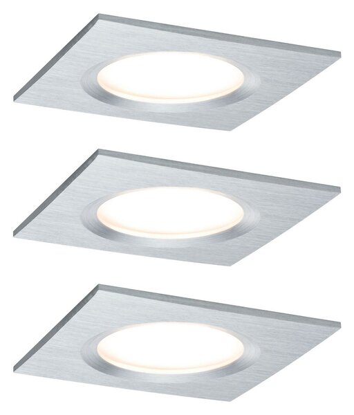 Paulmann Coin Slim spot LED încast. 3x unghi. alu, reglabil, Metalic, Camera de zi / sufragerie, Metal, Modern, Luminile încastrate unghiulare
