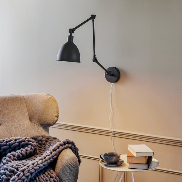 Lampă de perete By Rydéns, Bazar, Gri, Camera de zi, Metal, Scandinavă