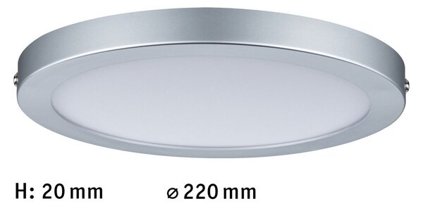 Paulmann Atria plafonieră LED Ø 22cm crom, reglabil, Gri, Camera de zi / sufragerie, Plastic, Modern