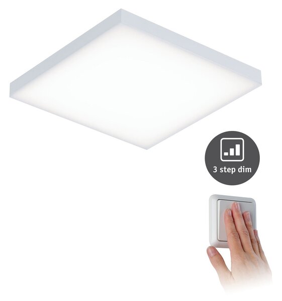 Paulmann Velora panou LED dim 3trepte, 22,5x22,5cm, reglabil, Alb, Camera de zi / sufragerie, Metal, Modern