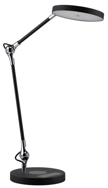 Paulmann Lampa de masă LED Numis cu funcție încărcare, negru, reglabil, Negru, Studiu / Birou, Metal, Modern