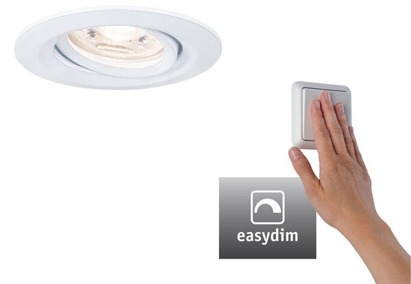 Paulmann Nova mini Plus spot încastrat easydim alb, reglabil, Alb, Camera de zi / sufragerie, Metal, Modern, Corpuri de iluminat încastrate rotunde
