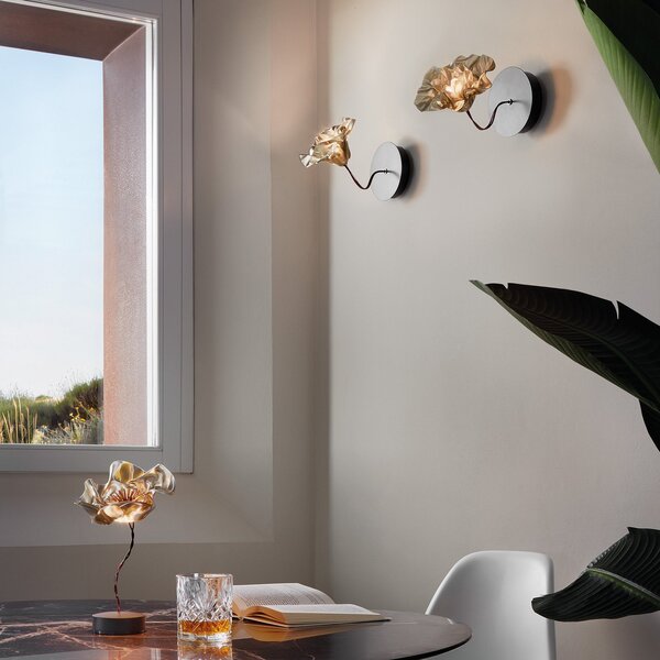 Lampă de perete Slamp, LaFleur, reglabil, Auriu / Alamă, Camera de zi, Plastic, Design