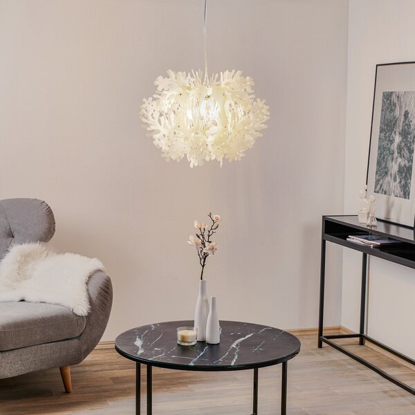 Lustră Pendul Slamp, FIORELLA, reglabil, Alb, Camera de zi, Plastic, Design