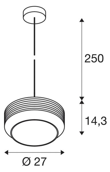 Lustră Pendul SLV, Pantilo Rope 27, reglabil, Maro / Rugină, Camera de zi, Sticlă, Modern