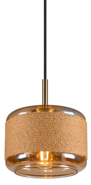 Lustră Pendul SLV, Pantilo Rope 19, reglabil, Maro / Rugină, Camera de zi, Sticlă, Modern