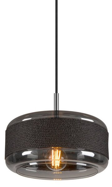 Lustră Pendul SLV, Pantilo Rope 27, reglabil, Negru, Camera de zi, Sticlă, Modern