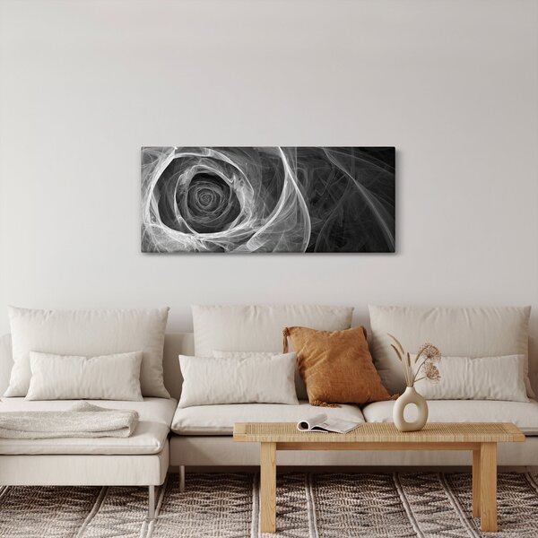 Tablou - Abstract trandafir negru și alb (120x50 cm)