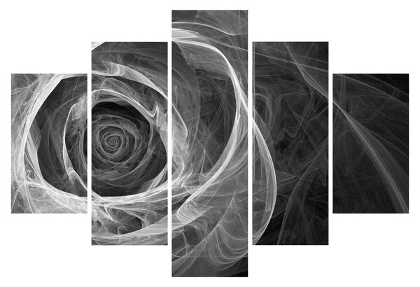 Tablou - Abstract trandafir negru și alb (150x105 cm)