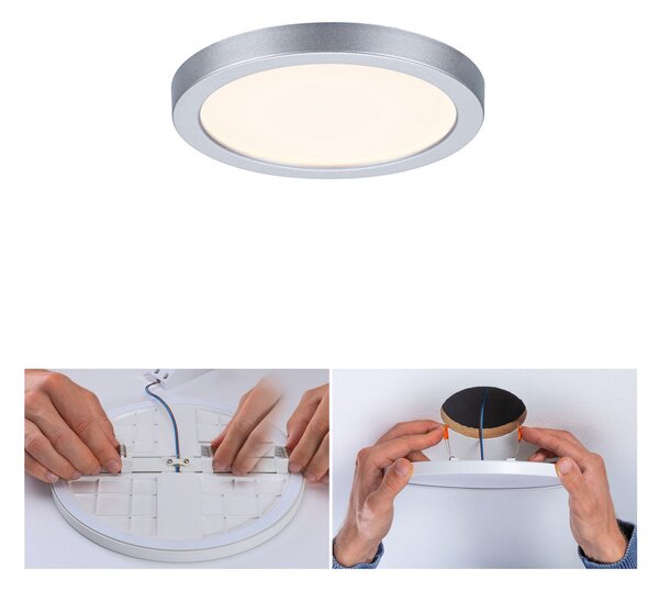 Paulmann panou LED Areo 3000K rotund crom 11,8cm, Metalic, Camera de zi / sufragerie, Plastic, Modern