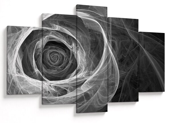 Tablou - Abstract trandafir negru și alb (150x105 cm)