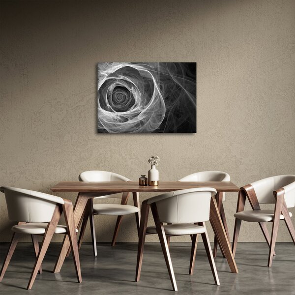 Tablou - Abstract trandafir negru și alb (70x50 cm)