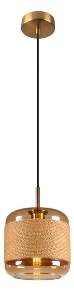 Lustră Pendul SLV, Pantilo Rope 20, reglabil, Maro / Rugină, Camera de zi, Sticlă, Modern