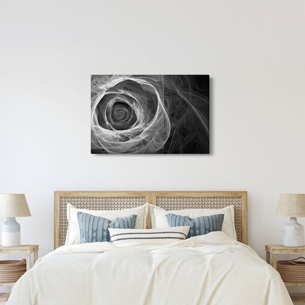 Tablou - Abstract trandafir negru și alb (90x60 cm)
