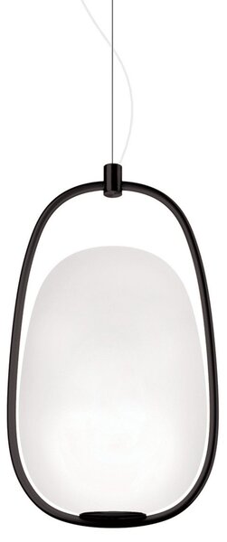 Lustră Pendul kdln, Lannà, reglabil, Negru, Camera de zi, Sticlă, Design