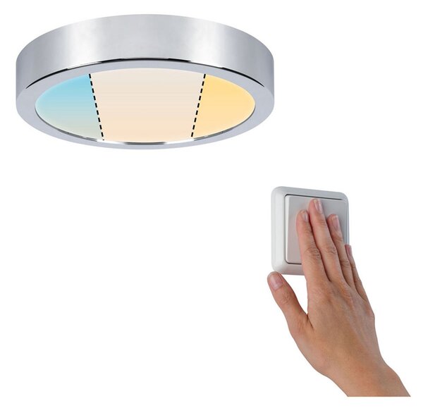Paulmann Aviar plafonieră LED WhiteSwitch Ø 22cm, Metalic, Baie, Plastic, Modern