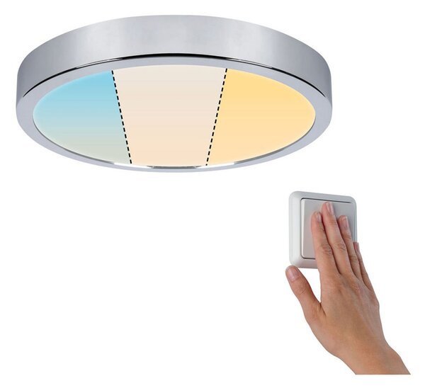 Paulmann Aviar plafonieră LED WhiteSwitch Ø 30cm, Metalic, Baie, Plastic, Modern