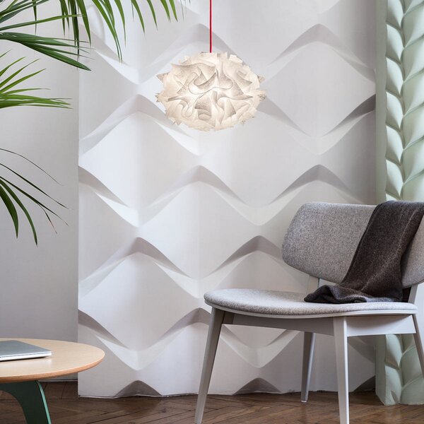 Lustră Pendul Slamp, Veli Mini Single Couture, reglabil, Alb, Camera de zi, Plastic, Design