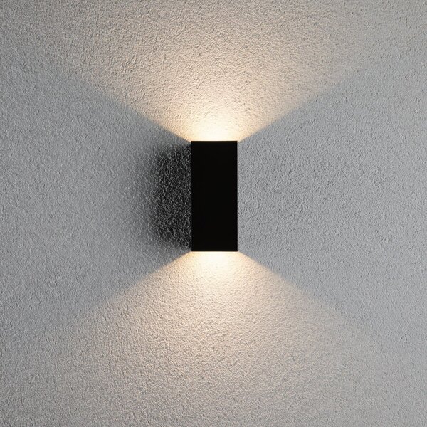 Paulmann Flame aplică exterior 2fl 15,5cm antracit, Negru, Metal, Modern, Perete unghiular