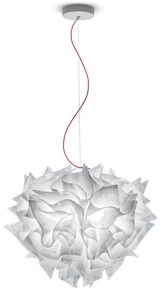 Lustră Pendul Slamp, Veli Couture, reglabil, Alb, Camera de zi, Plastic, Design