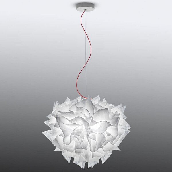 Lustră Pendul Slamp, Veli Couture, reglabil, Alb, Camera de zi, Plastic, Design