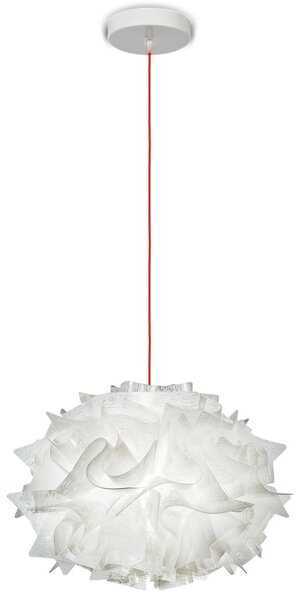 Lustră Pendul Slamp, Veli Mini Single Couture, reglabil, Alb, Camera de zi, Plastic, Design