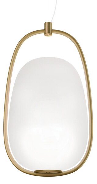 Lustră Pendul kdln, Lannà, reglabil, Auriu / Alamă, Camera de zi, Sticlă, Design