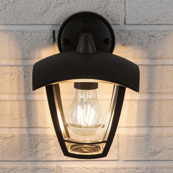 Paulmann Classic curved aplică de exterior, jos, reglabil, Negru, Plastic, Felinar