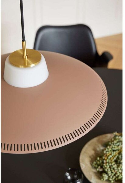 Lustră Pendul Warm Nordic, Opal Shade, reglabil, Maro / Rugină, Sala de mese, Metal, Scandinavă