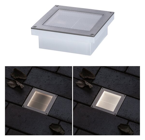 Paulmann Brick lampă LED încastrată sol, 10x10cm, Gri, Metal, Modern, Luminile încastrate unghiulare