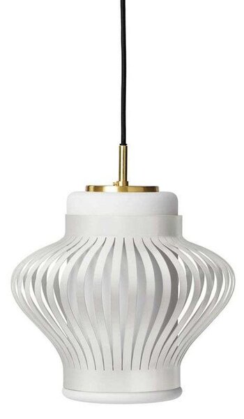 Lustră Pendul Warm Nordic, Opal Lamella, reglabil, Alb, Sala de mese, Metal, Vintage