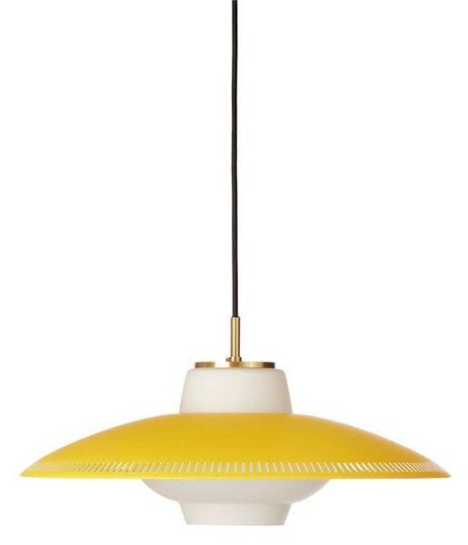 Lustră Pendul Warm Nordic, Opal Shade, reglabil, Galben, Sala de mese, Metal, Scandinavă