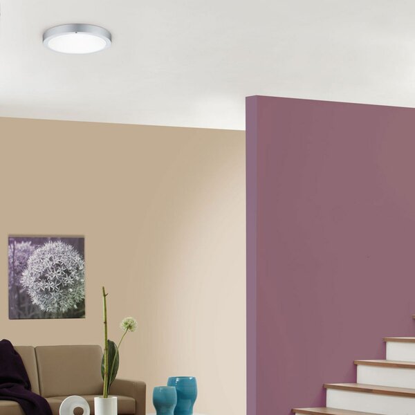 Paulmann Lunar panou LED, rotund, Ø 30 cm, crom, Gri, Studiu / Birou, Metal